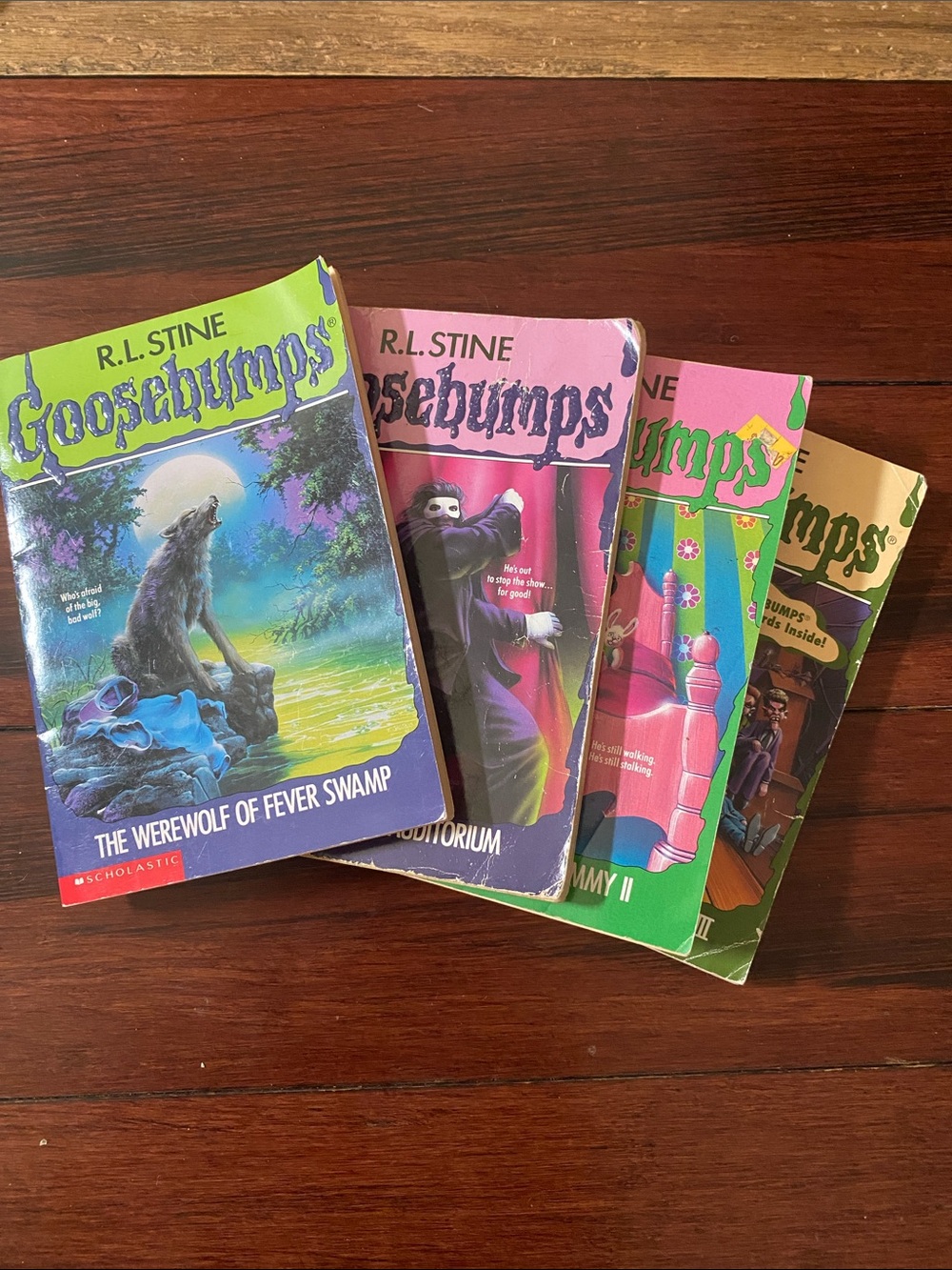 Scholastic Goosebumps Paperback Set - Green, Pink, Purple, Blue Covers